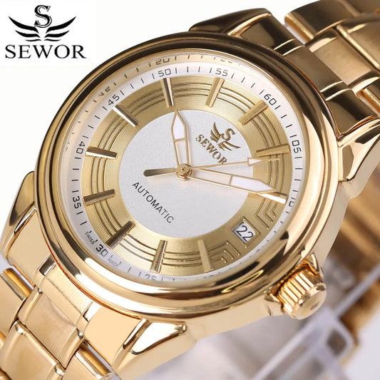 Sewor Watch Luxury Gold Mechanical Watches