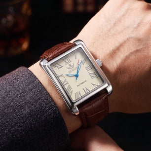 SEWOR Watches Gold Rectangle Automatic Mechanical Watches