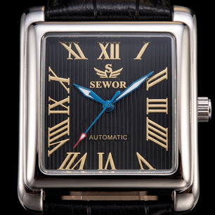 SEWOR Watches Gold Rectangle Automatic Mechanical Watches