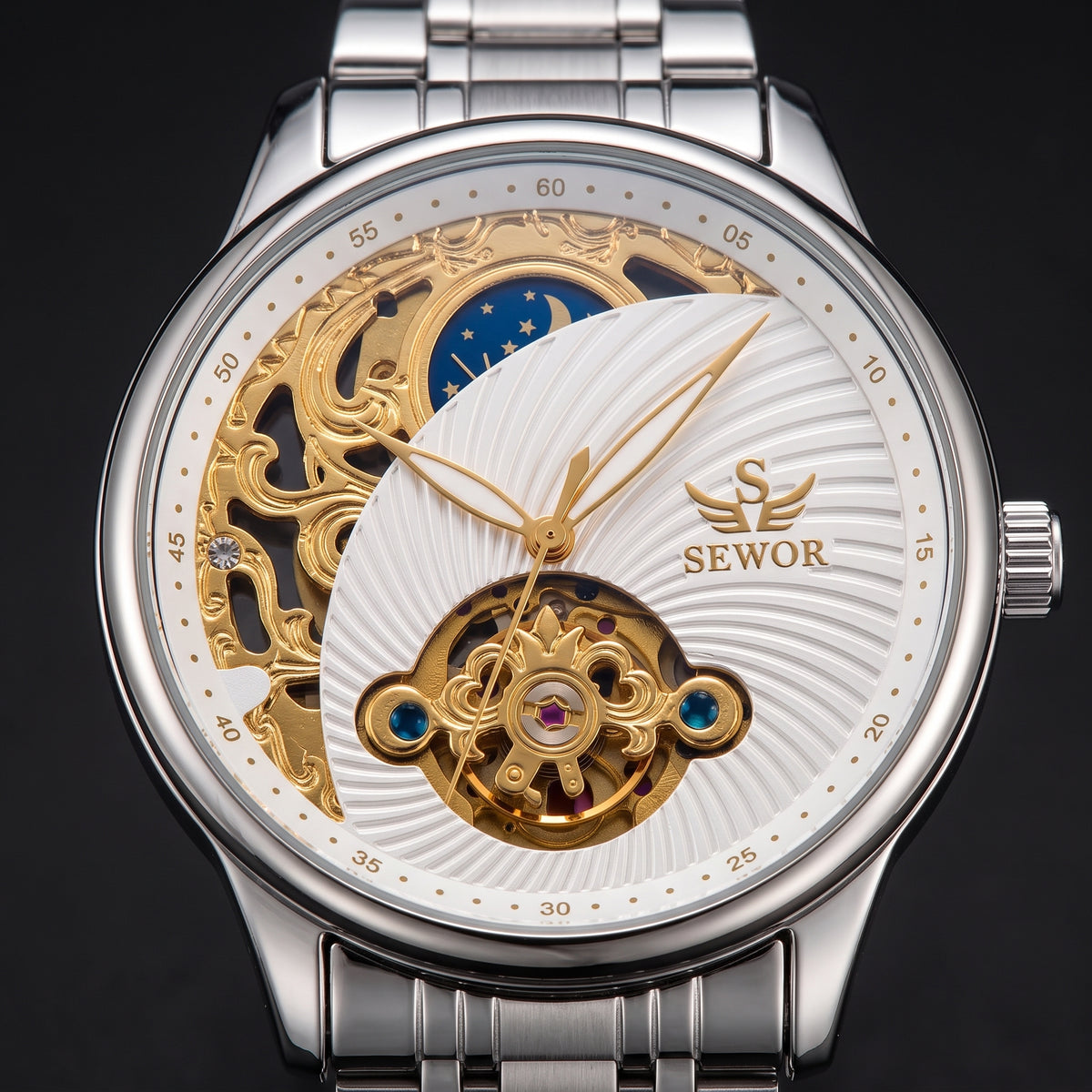 SEWOR Gold Relogio Masculino