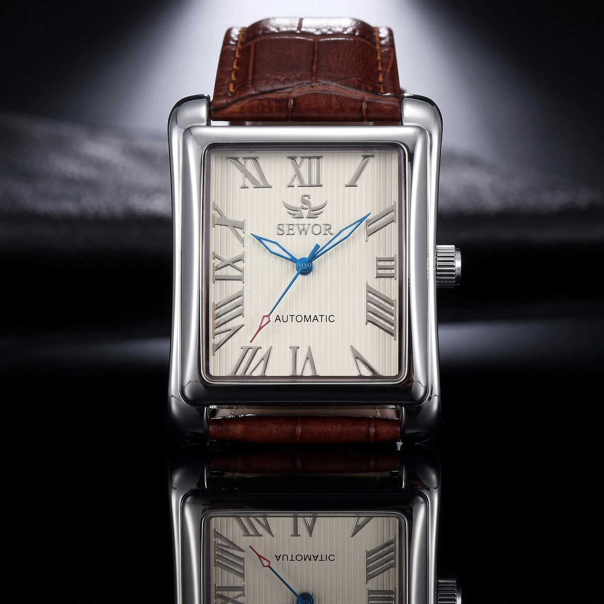 SEWOR Watches Gold Rectangle Automatic Mechanical Watches