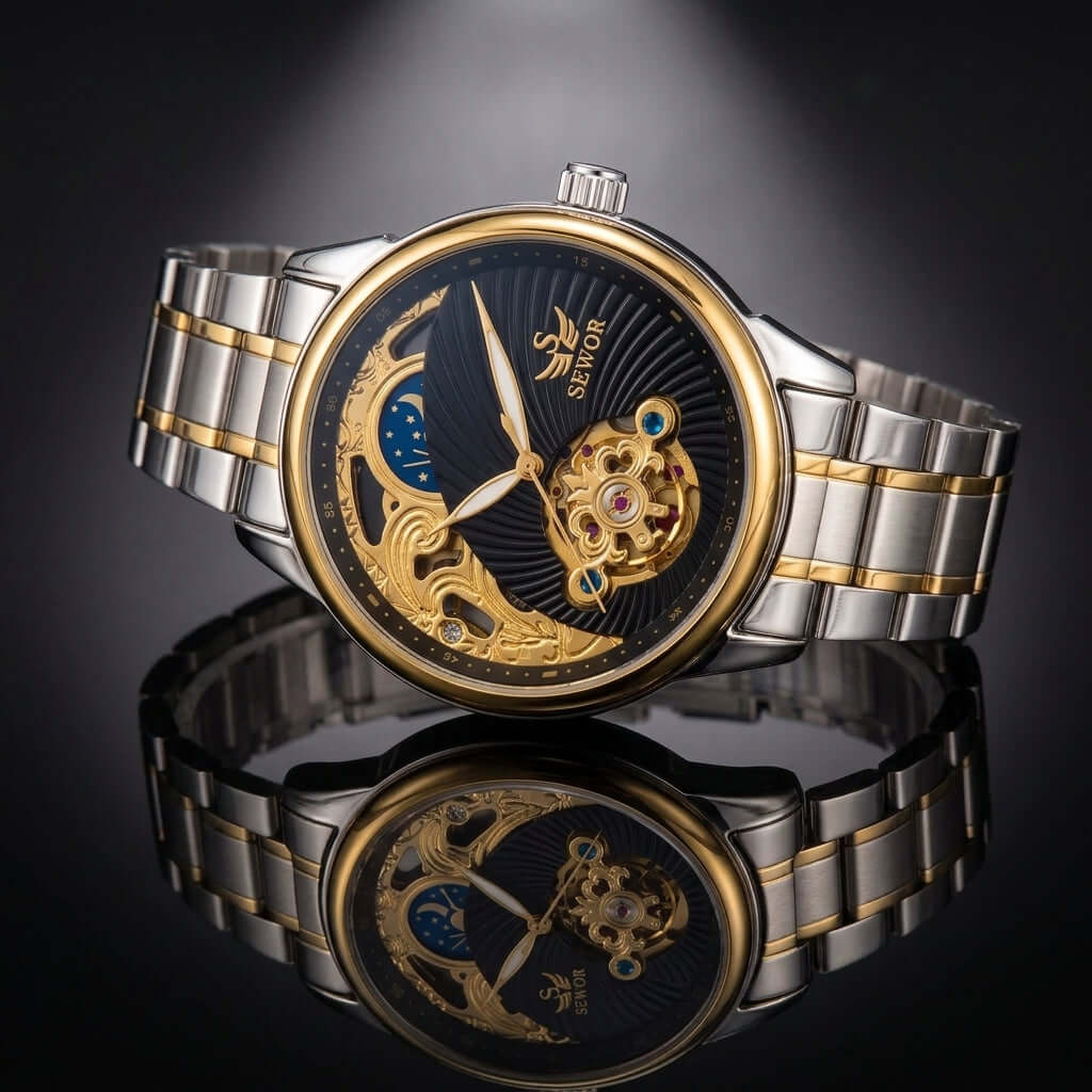 SEWOR Gold Relogio Masculino