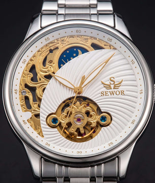SEWOR Gold Relogio Masculino