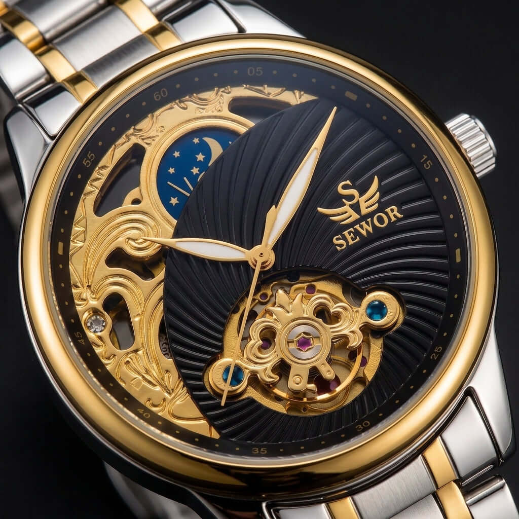 SEWOR Gold Relogio Masculino