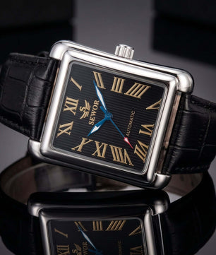 SEWOR Watches Gold Rectangle Automatic Mechanical Watches