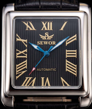 SEWOR Watches Gold Rectangle Automatic Mechanical Watches