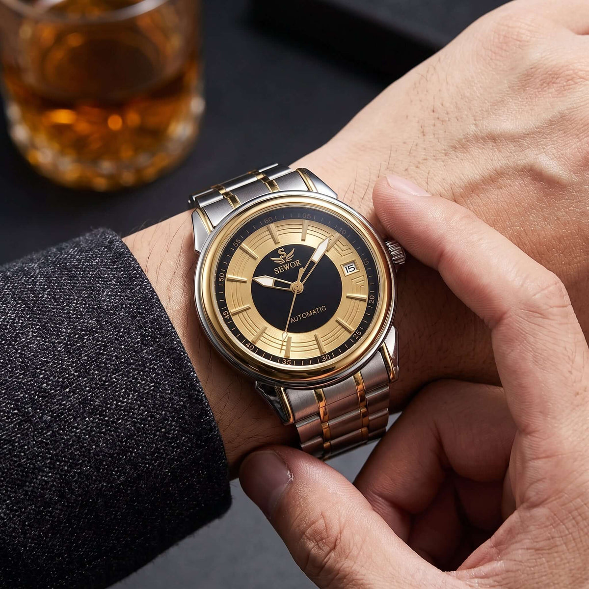 Sewor Watch Luxury Gold Mechanical Watches